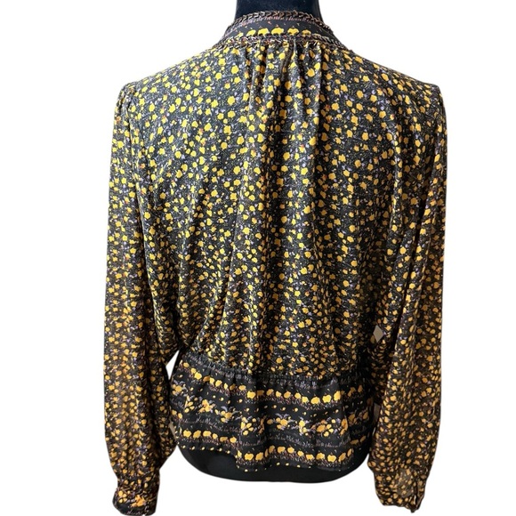 Free People | If I Had You Sheet Floral Beaded Embellished Peplum Top | Sz S - Picture 6 of 9